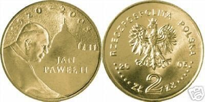 poland pope john paul ii 2005 2 zloty nordic gold coin  3 
