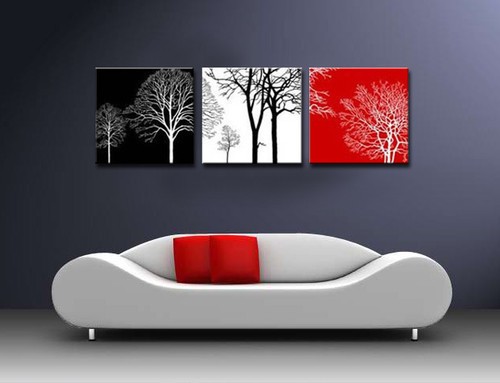 Newly listed MODERN ABSTRACT WALL CANVAS ART OIL PAINTING black white 