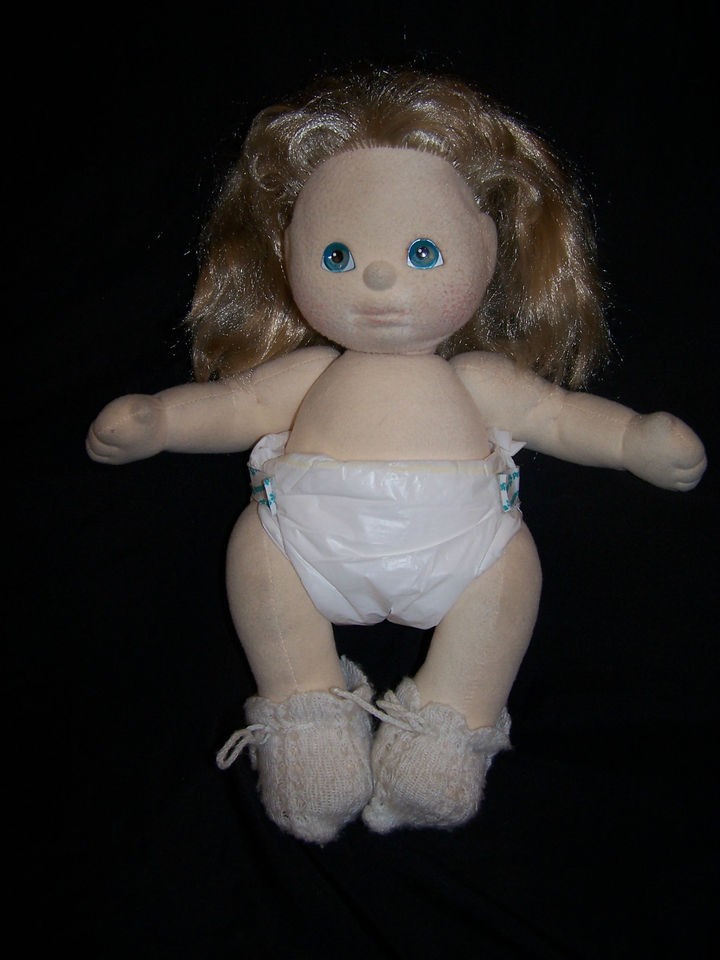   MATTEL MY CHILD DOLL~blonde hair blue eyes knit booties pampers