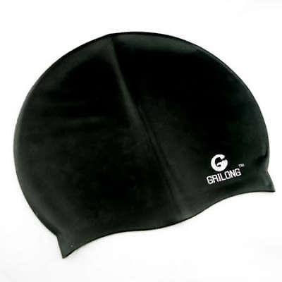 silicone swimming cap w bag swim gear comfort new black