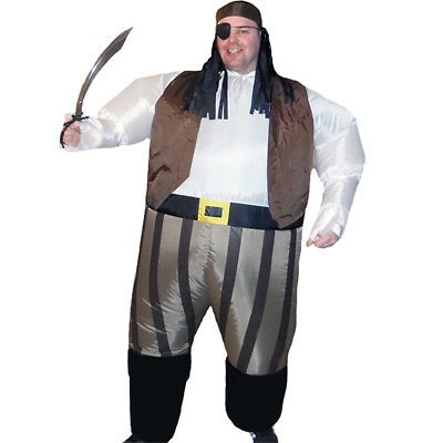 Inflatable Pirate Captain Fancy Dress Costume Fat Sumo Suit
