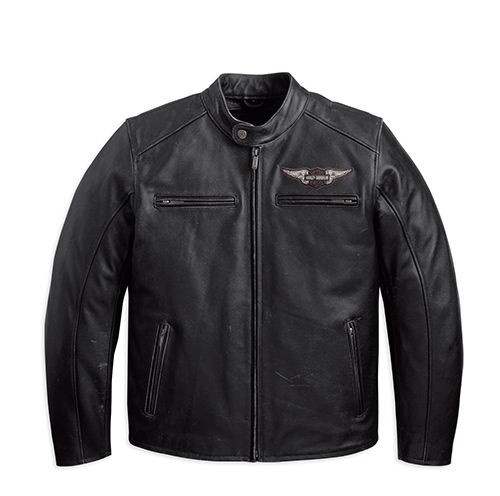 Mens Harley Davidson Birler distressed Leather Motorcycle Jacket