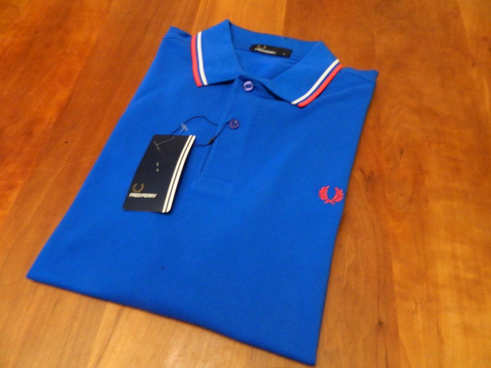 NEW GENUINE Fred Perry Mens Twin Tipped Blue Polo Shirt   RRP £55