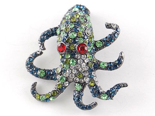 Blue Sea Creature Animal Octopus Monster Crystal Rhinestone Costume 