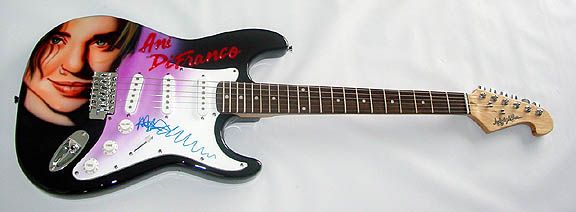 Ani DiFranco Autographed Signed Airbrush Guitar &Proof PSA/DNA UACC RD 