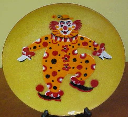 Annemarie Davidson Handcrafted Enamels Sierra Madre CA Clown Plate 