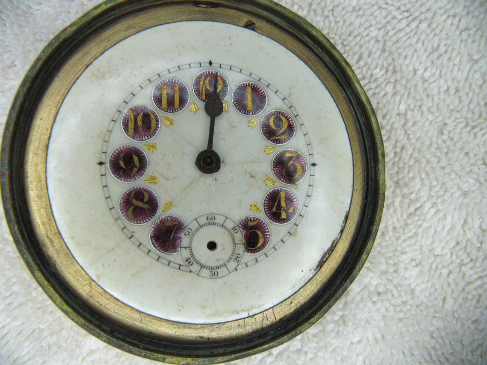 Very Fancy Jeweled Antique Paperweight Clock as Is