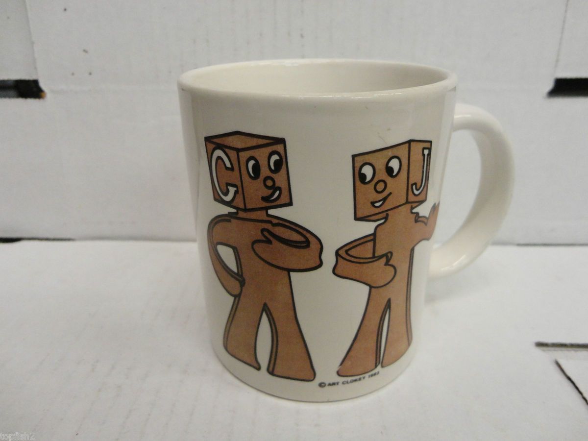 Art Clokey Coffee Mug 1983 N J Croce Co San Dimas CA Used Old Stock 