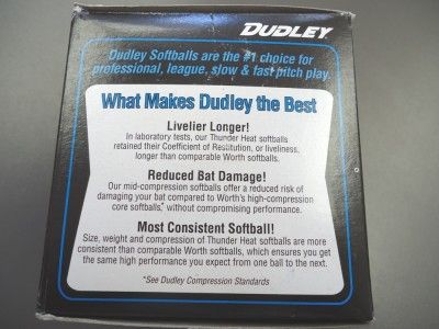  new 12 asa softball by dudley synthetic cover 12 poly core center 44 