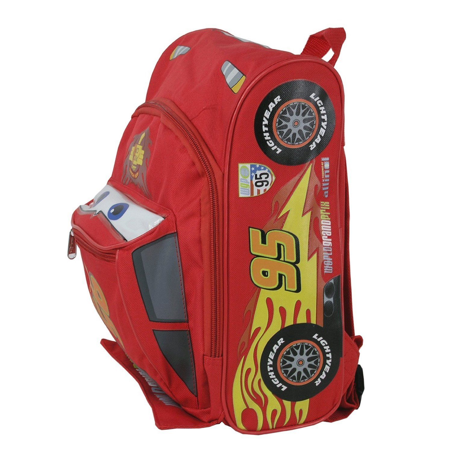 Medium Backpack Disney New Cars Lightning McQueen Shape 14 School Bag 