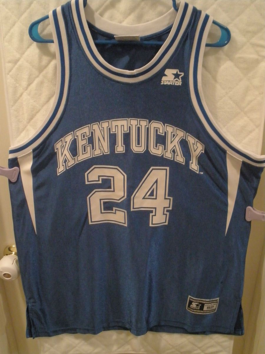   Starter 24 Kentucky Wildcats Basketball Jersey Adult XL 52 UK
