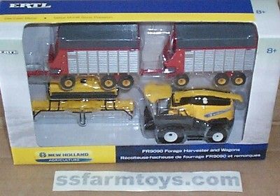 new holland fr9090 forage chopper 2 wagon 1 64 scale