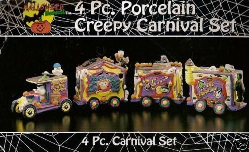 CREEPY CARNIVAL 4 Ghost Caravan Set Monster Halloween Frankenstein 