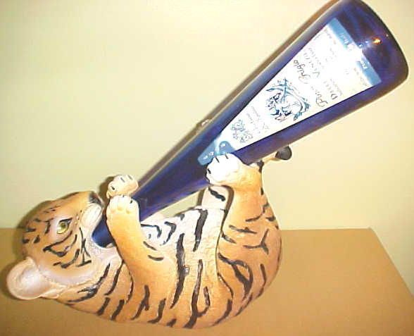 TIGER CUB Wine Bottle Holder Bengal Safari African Exotic Jungle 