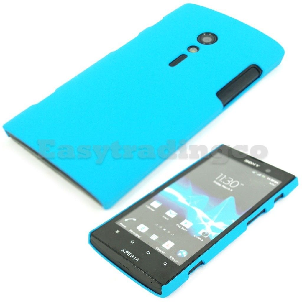 Aqua Blue Hard Back Cover Case Sony Xperia ion LT28i