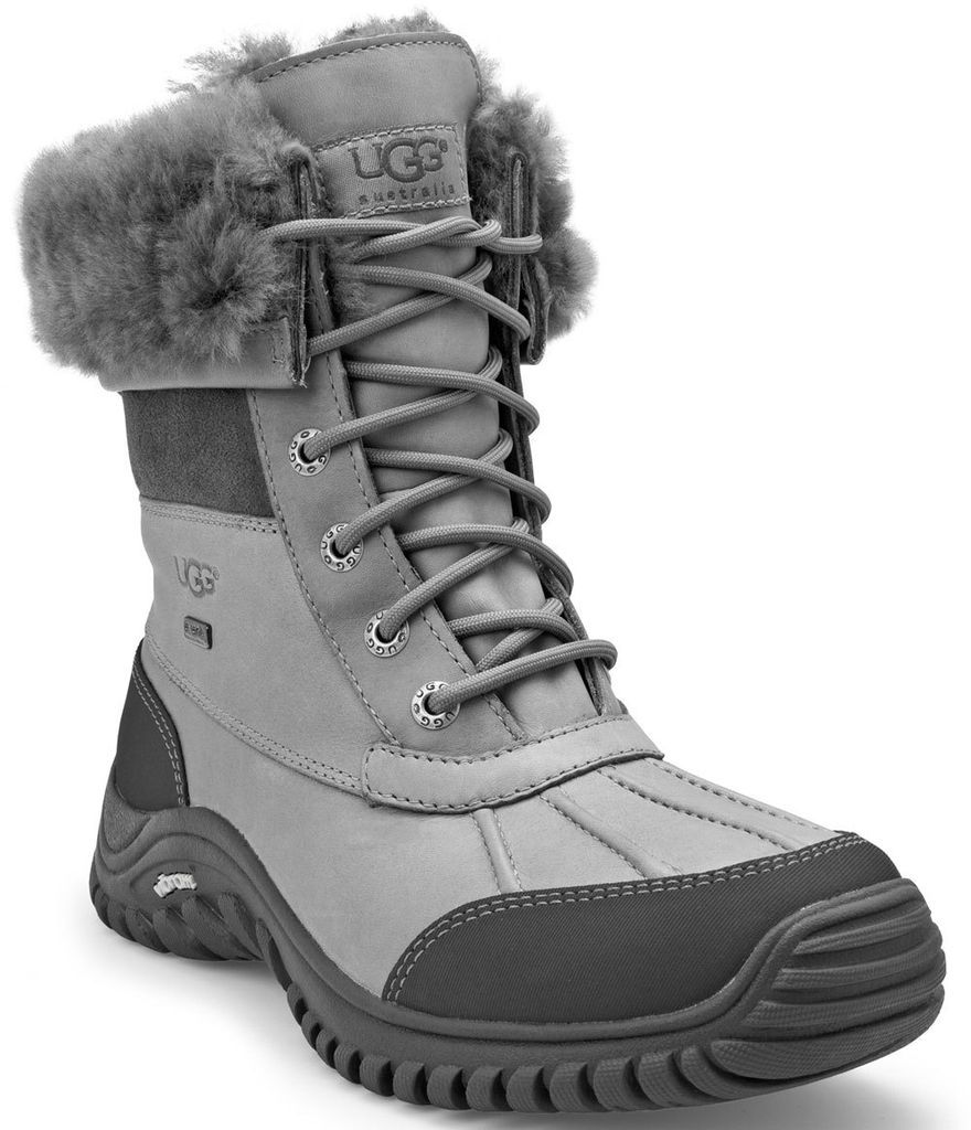 ugg adirondack boot ii 3052 womens gray leather lace up