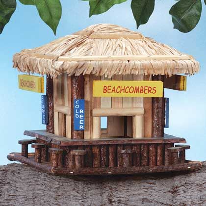 wood beachcombers beach birdhouse bird house perch description 