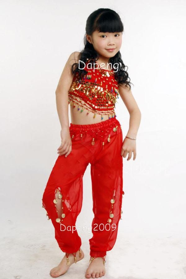   Girl Belly Dancing Clothes for Peppers Top Lantern Pants DP001