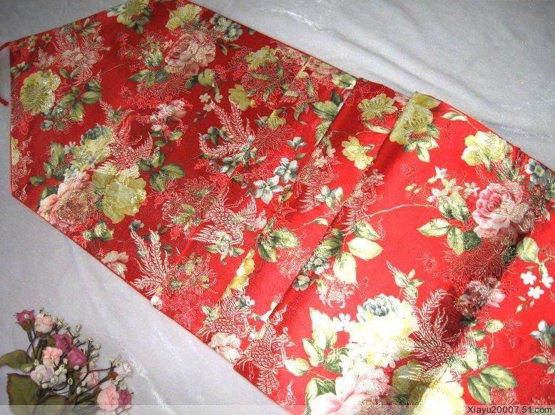 Fashion 3pcs Chinese New Style Handmade Silk Sation Table Runner 