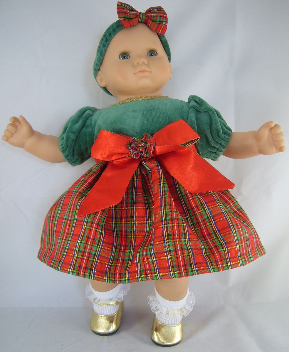 Doll Clothes Fits Bitty Baby Christmas Holiday Taffeta Outfit Huge 