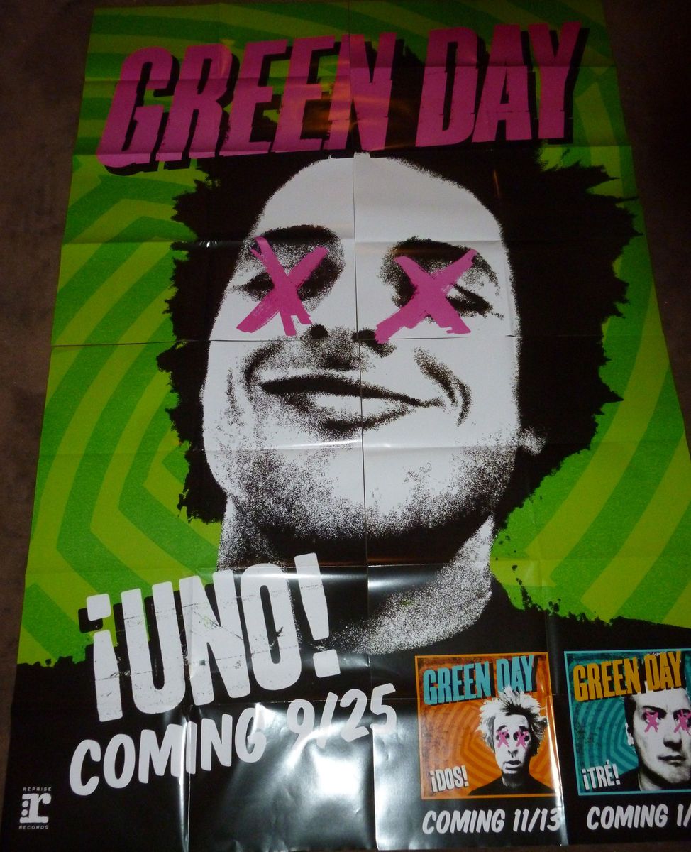 GREEN DAY Billie Joe Armstrong MASSIVE Uno 4 piece PUNK promo poster 