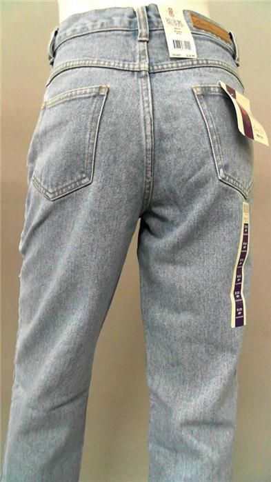 Bill Blass Easy Fit Petite 10P Stone Wash Straight Leg Jeans Light 