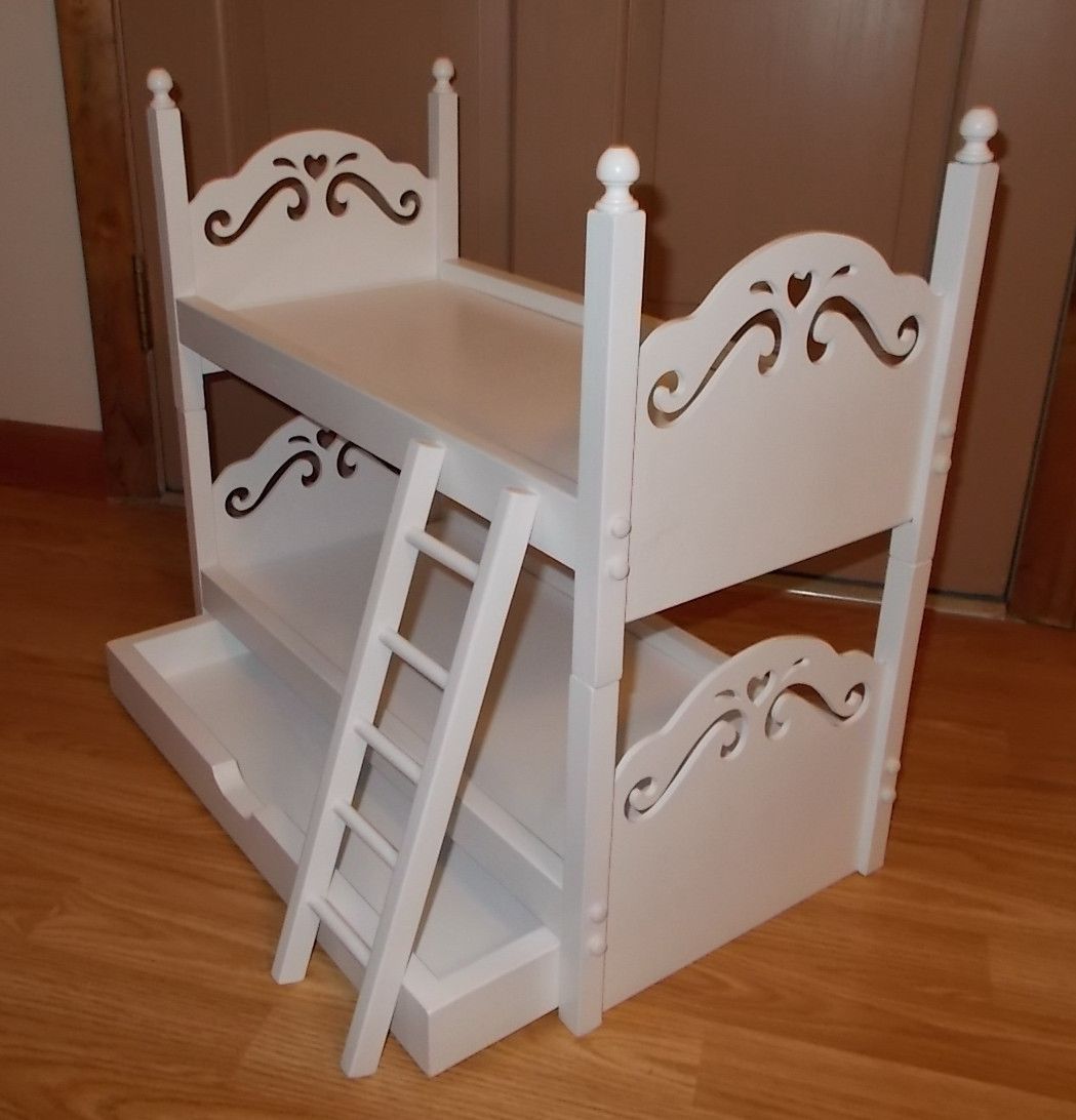 New Bunk Doll Bed With Trundle For American Girl Or Other 18 Dolls