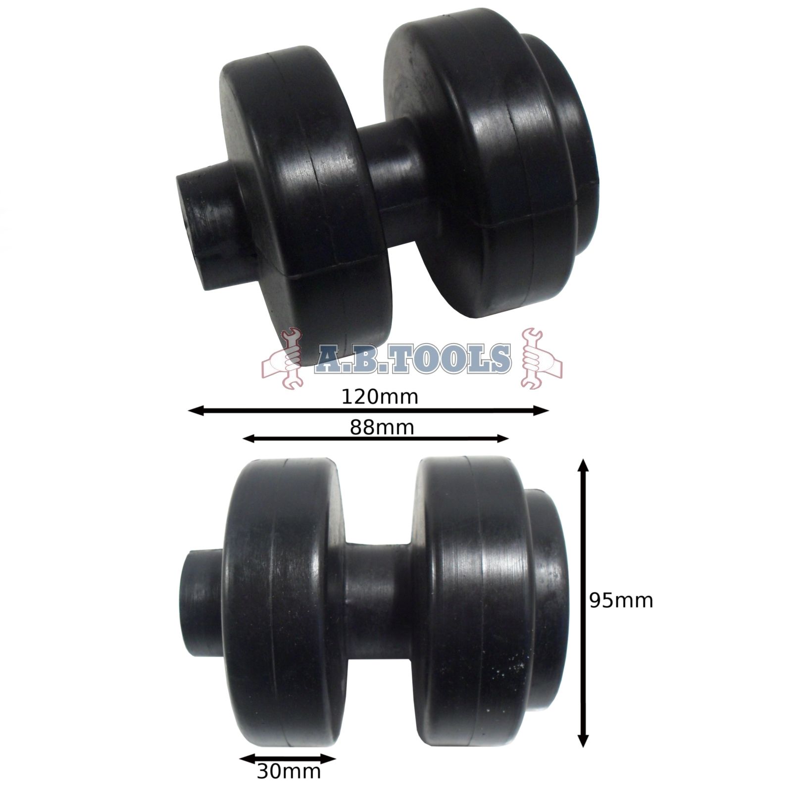 Boat jetski Dinghy Trailer Double Roller Rubber 16mm Bore UBR31