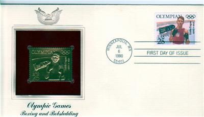 Gold Stamp Replica First Day Issue 1990 Olympic Games