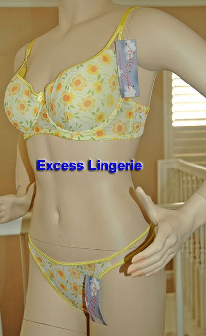 Sexy Bra Thong Set Floral Sheer Underwire Various Sizes