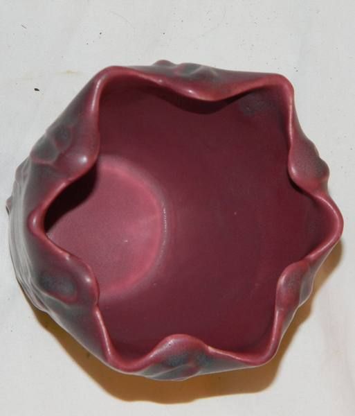 Vintage Van Briggle Art Pottery Vase Crimped Edge Mulberry Pretty 