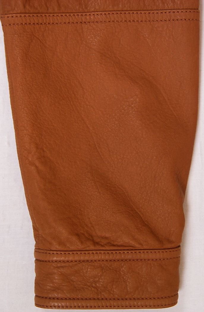 Brunello Cucinelli Coat $4380 Tobacco Brown Leather Bomber Jacket Med 