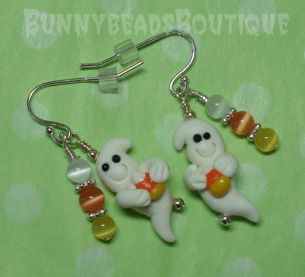 Boutique Halloween Ghost Candy Corn Earring Dillydally