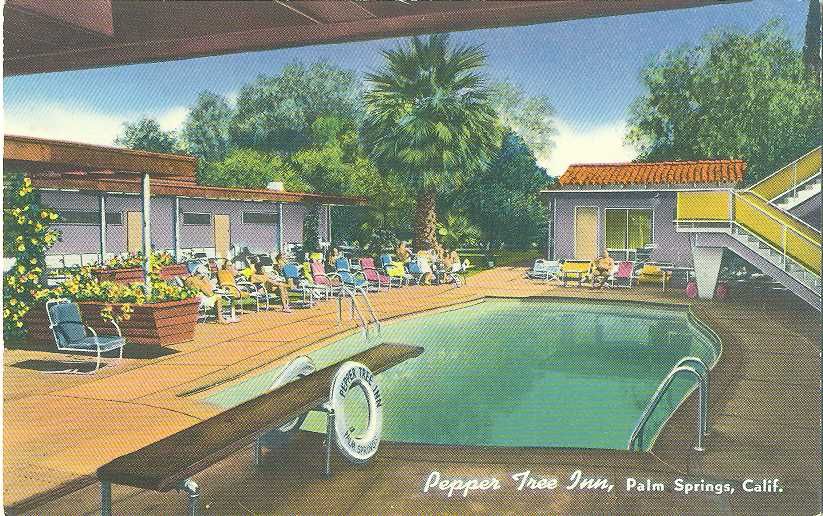 CA PALM SPRINGS Pepper Tree Inn c 1953 POSTCARD