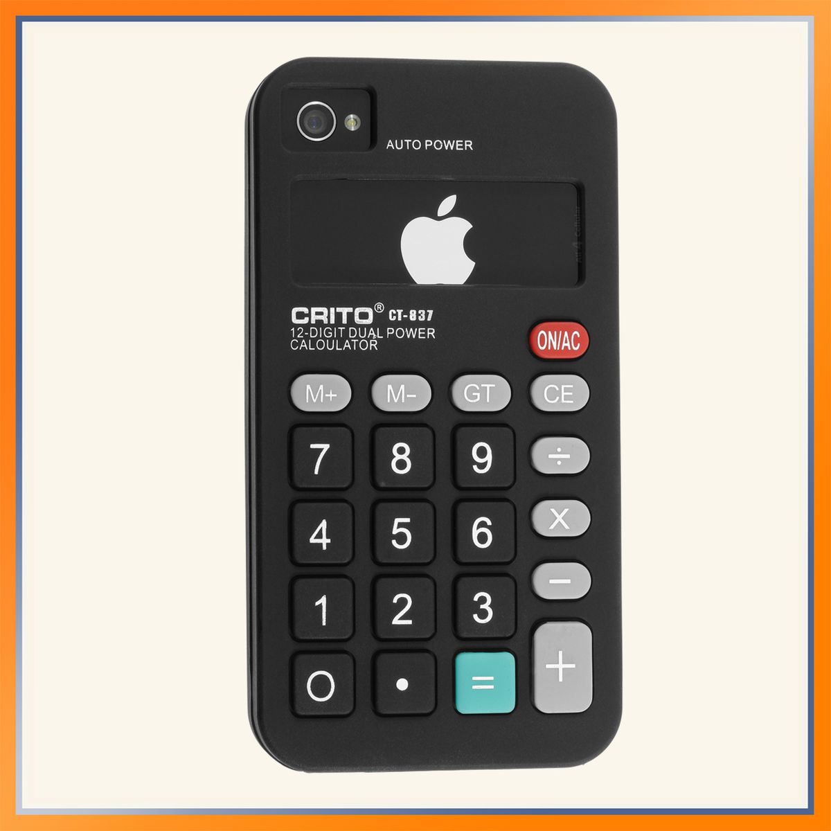 New iPhone 4 4S Calculator Case Black Apple AT T Verixon Sprint Soft 