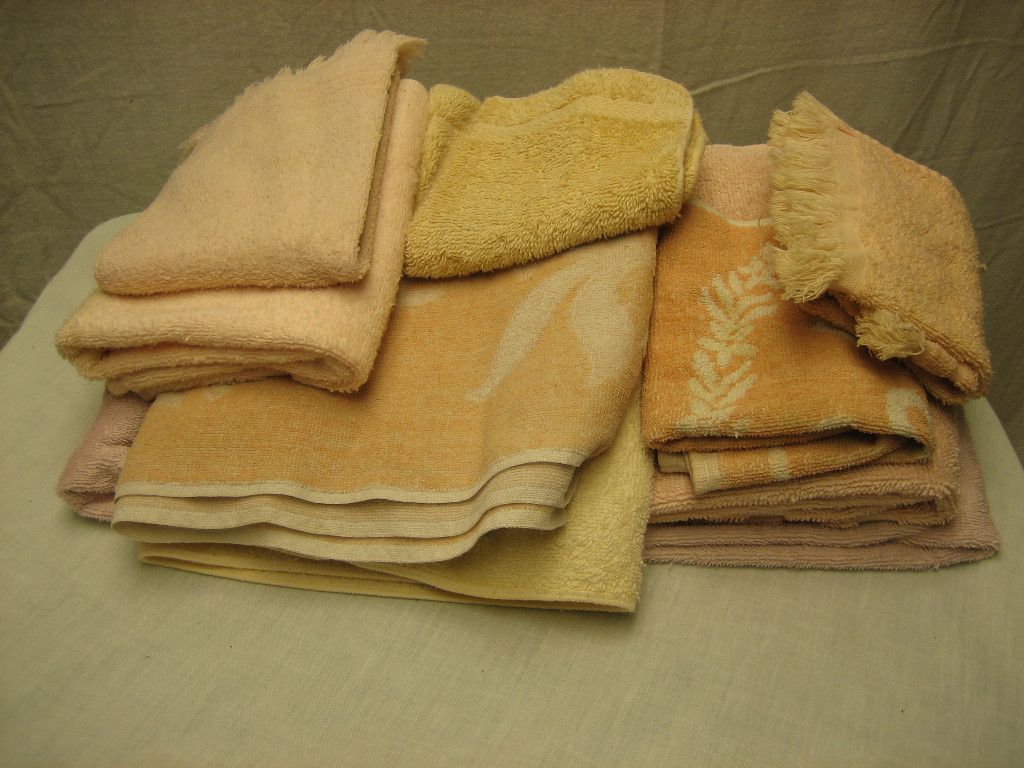 Piece Lei Bibb Cannon Cotton Bath Towel Washcloth Pink Beige Peach 