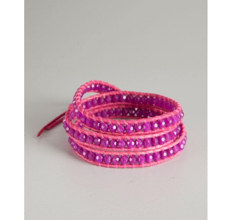 chan luu fuchsia leather wrap bracelet  price $ 98
