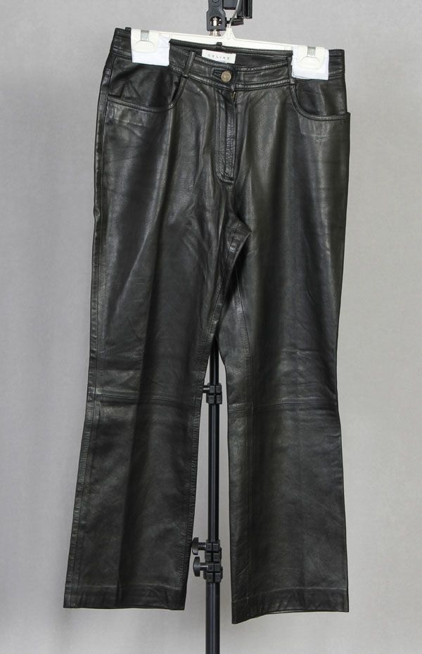 Celine Black Lambskin Leather Pants Jeans Sz 36 $1900