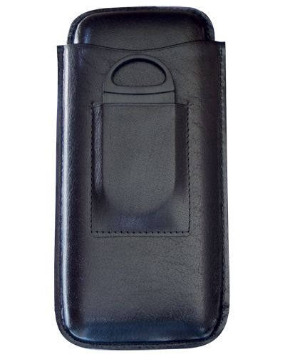 Stick Leather Cigar Case with Cutter Up to 54RG x 8 1 2 Capacity