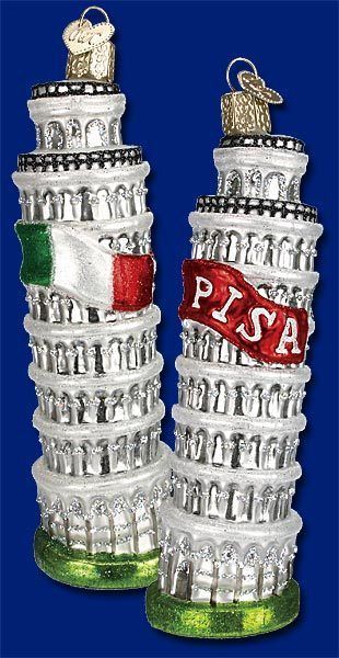 Old World Christmas Ornament   Leaning Tower of Pisa   Free Additional