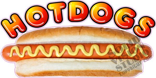 Hot Dog Cart Dogs Fun Concession Trailer Sign Decal