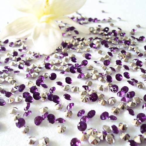 5000 Purple Silver Diamond Confetti Wedding Decoration