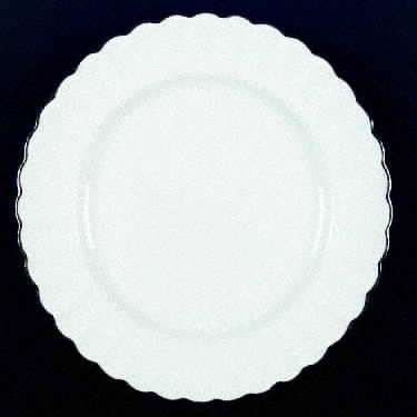 Spode Corinth Fluted White Dinner Plate w Platinum Trim