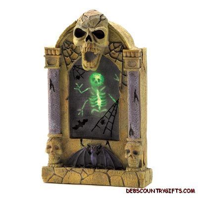 Halloween Lighted Tombstone Figures Your Choice Skull Cobweb Gargoyle