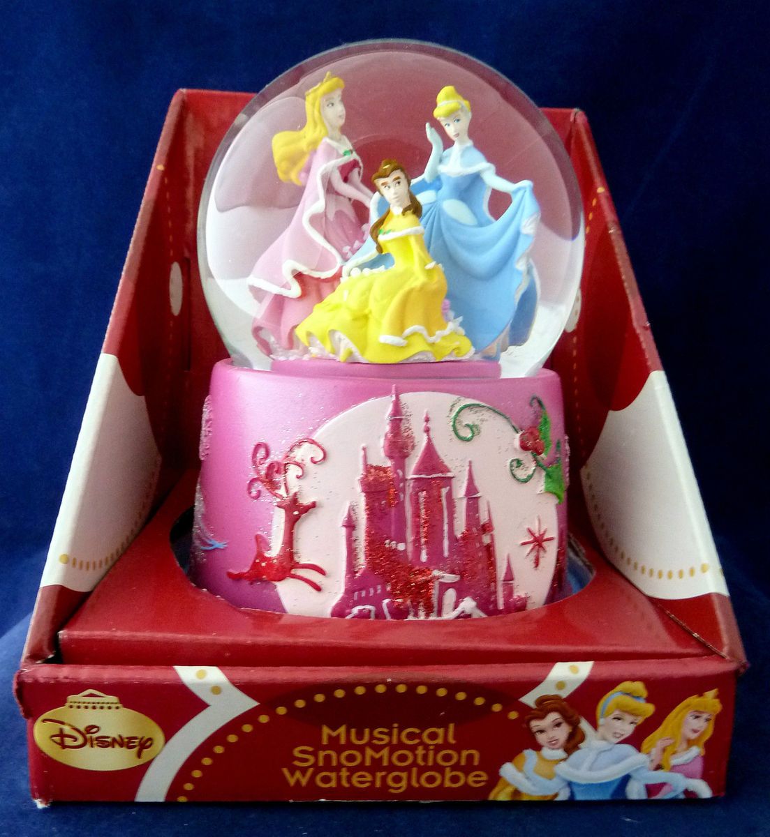 Disney Princess Christmas Musical Motion Snowglobe Aurora Belle