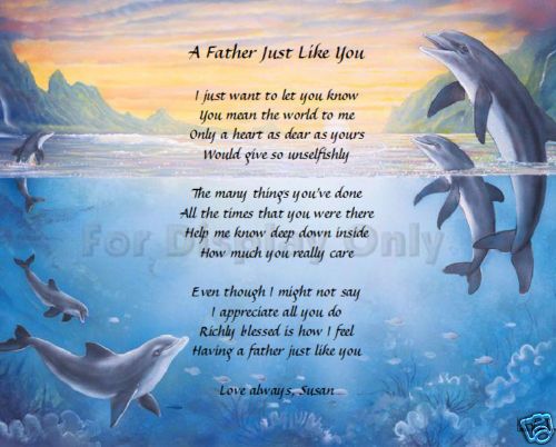  Personalized Poem Birthday Fathers Day Gift Idea Dolphins