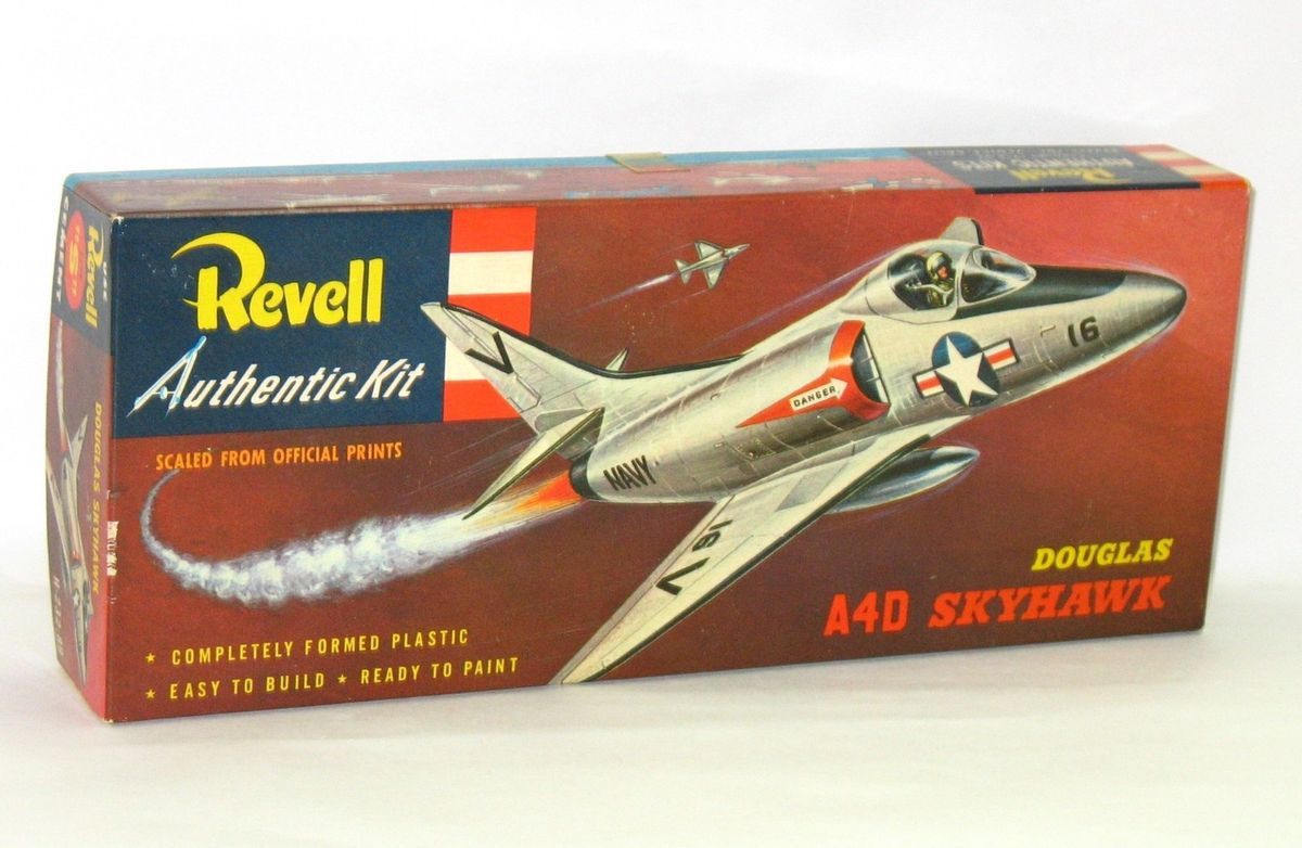 Vintage Revell H 232 Douglas A4D Skyhawk Kit w/ Base Original 1956 S