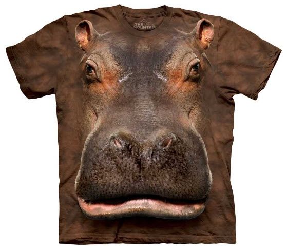 Hippo Head Face Tee T Shirt Zoo Hippopotamus Animal Adult Small The