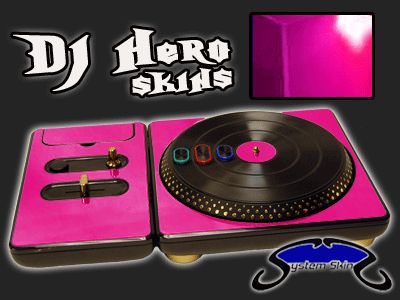 PINK CHROME DJ Hero turntable Skin for 360, PS3 Console System Decal