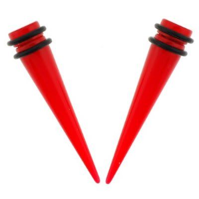 Magnetic Red Fake Cheater Ear Tapers Stretchers Expanders Earrings